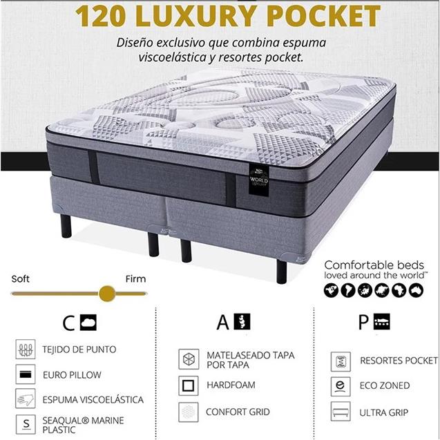 Colchón de Resortes King Koil 120 Años Luxury Pocket 180X200