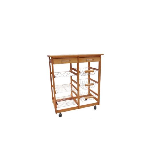 Mesa Auxiliar Vanguard con Ruedas Madera 67x37x76