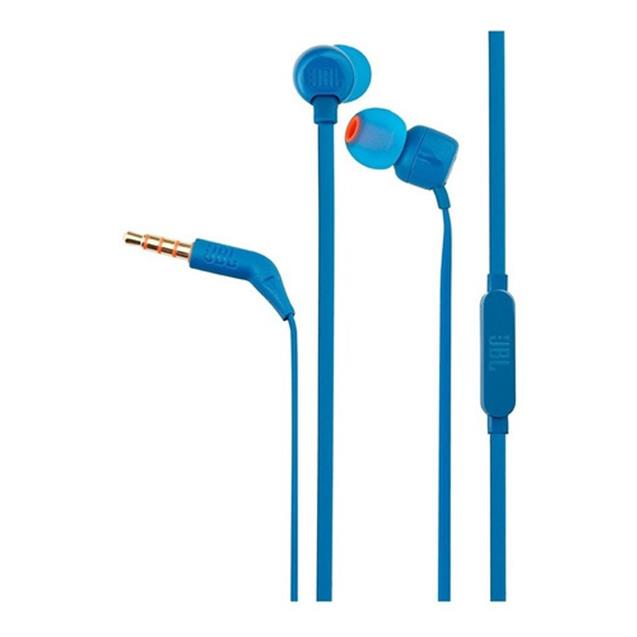 Auricular jbl T110 Microfono Cable Plano Azul