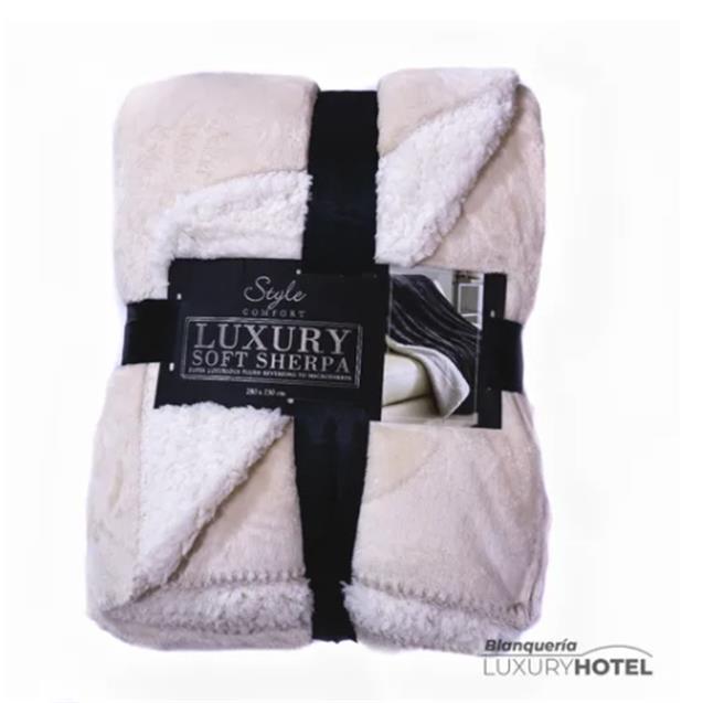 Frazada Flannel Soft Sherpa Twin Natural (1.70 x 2.30)