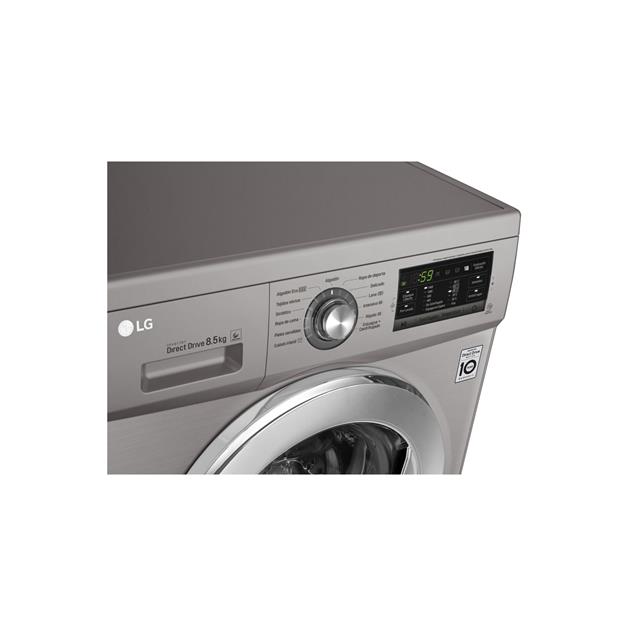 Lavarropas Lg Carga Frontal 8.5 Kg 1400 Rpm Inverter Silver (WM8516EE6)