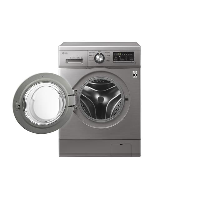 Lavarropas Lg Carga Frontal 8.5 Kg 1400 Rpm Inverter Silver (WM8516EE6)