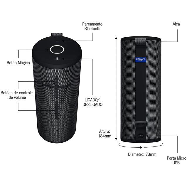 Parlante Logitech Ue Boom 3 Bt Night Black