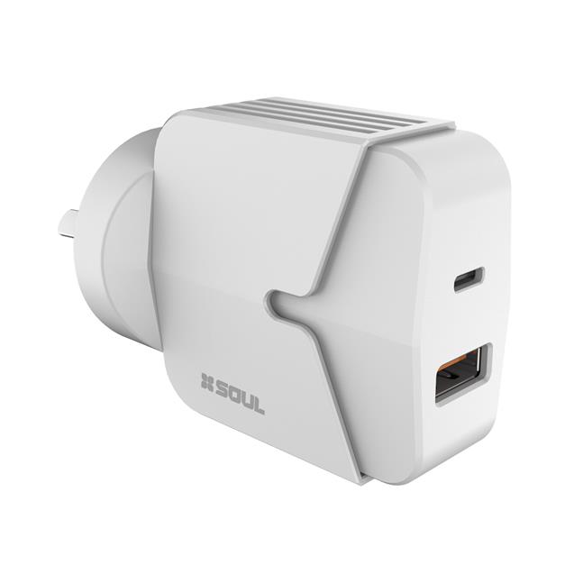 Cargador Soul Viajero USB Fast Charge Type-C Blanco