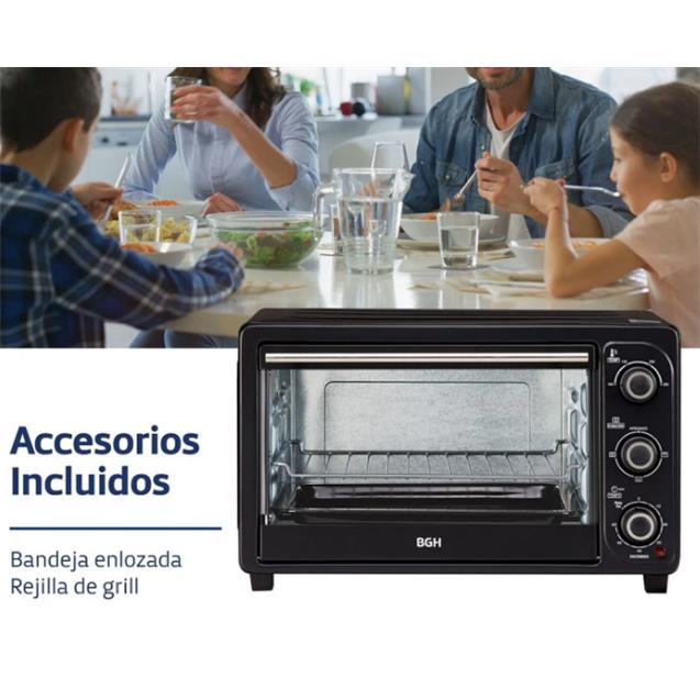 Horno Eléctrico Bgh 30 Lts 1500w Negro (BHE30M19N)