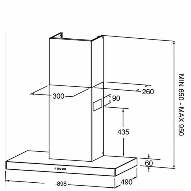 Campana Spar Stilo Pro 90 Cm Acero (6351-034)