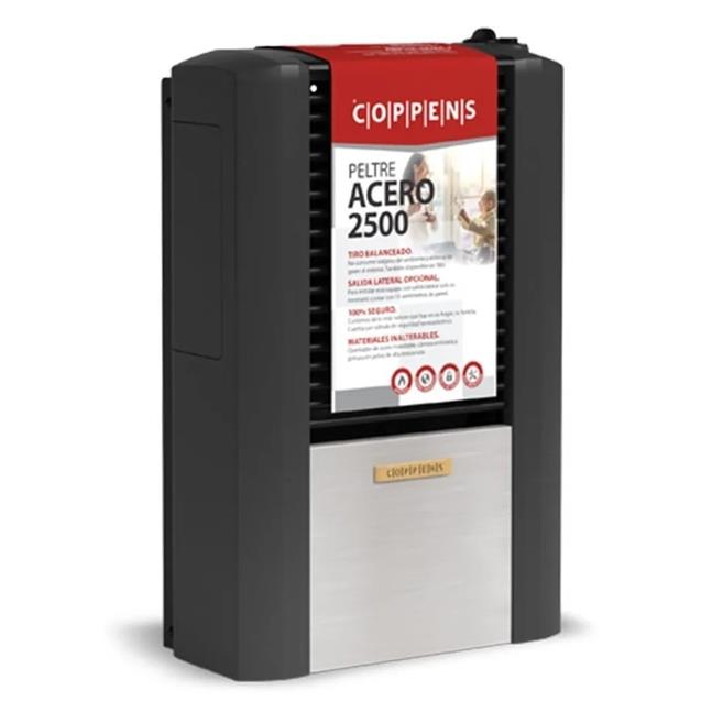 Calefactor Coppens Peltre Acero 2500 Tb Mg Izq.+ Lateral Trasera