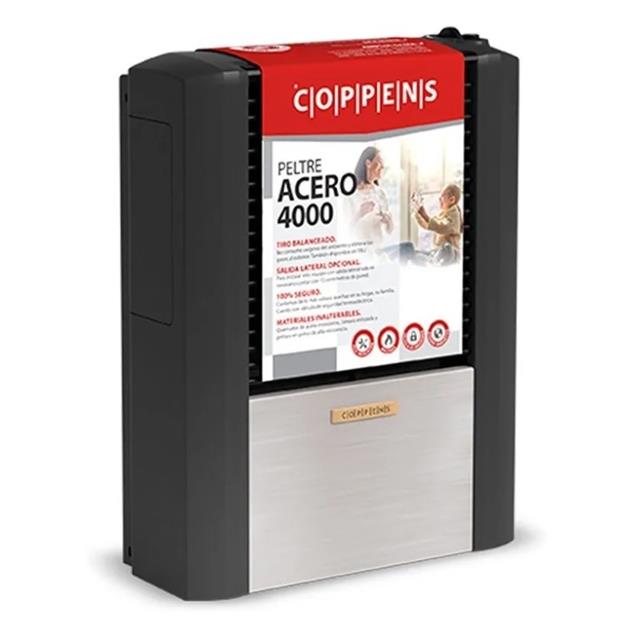 Calefactor Coppens Peltre Acero 4000 Tb Mg Izq.+ Lateral Trasera