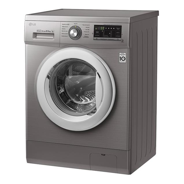 Lavarropas Lg Carga Frontal 8.5 Kg 1400 Rpm Inverter Silver (Wm8514ee6)