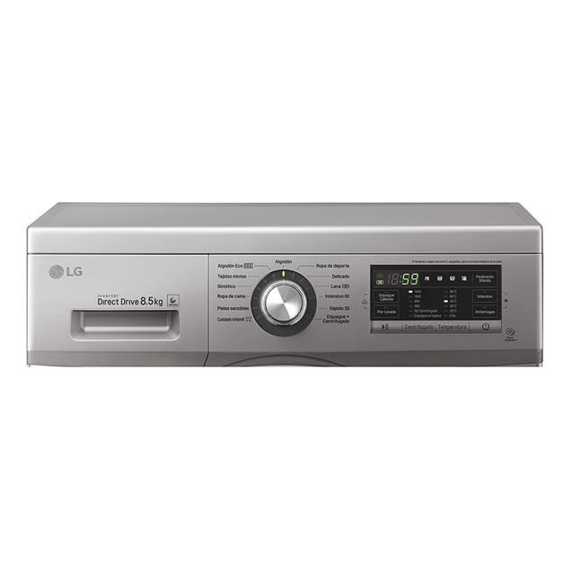Lavarropas Lg Carga Frontal 8.5 Kg 1400 Rpm Inverter Silver (Wm8514ee6)