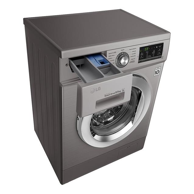 Lavarropas Lg Carga Frontal 8.5 Kg 1400 Rpm Inverter Silver (Wm8514ee6)