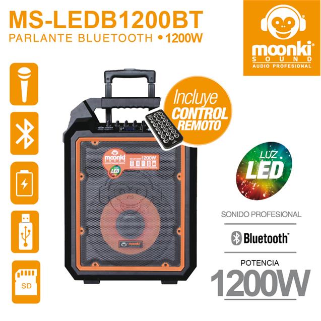 Parlante Moonki 1200 wBluetooth Usb Microfono Bateria (Ms1200)
