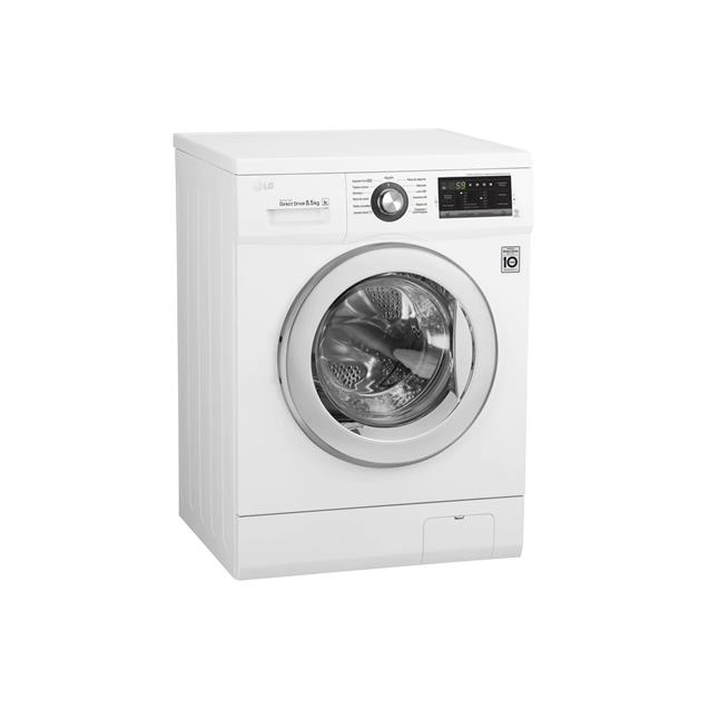 Lavarropas Lg Carga Frontal 8.5 Kg 1400 Rpm Inverter Blanco (Wm8514we6)