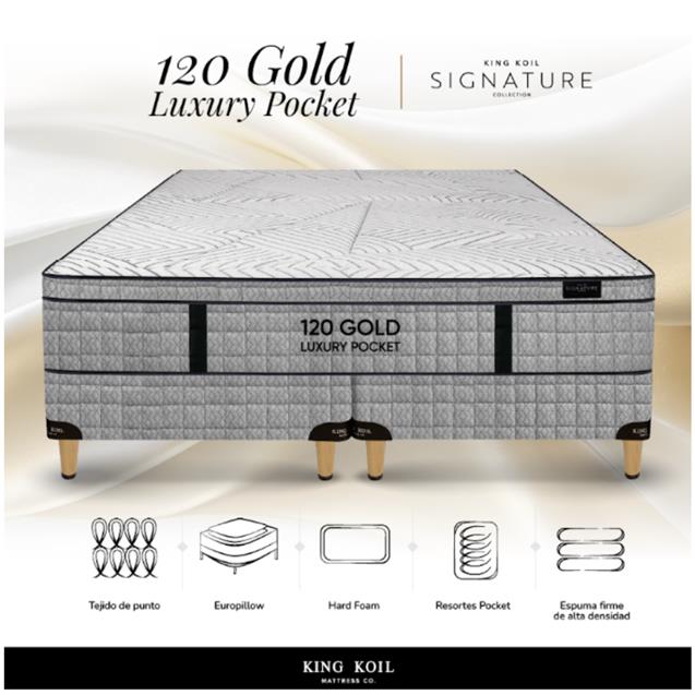 Colchón King Koil Signature120 Años Luxury Pocket 090x190