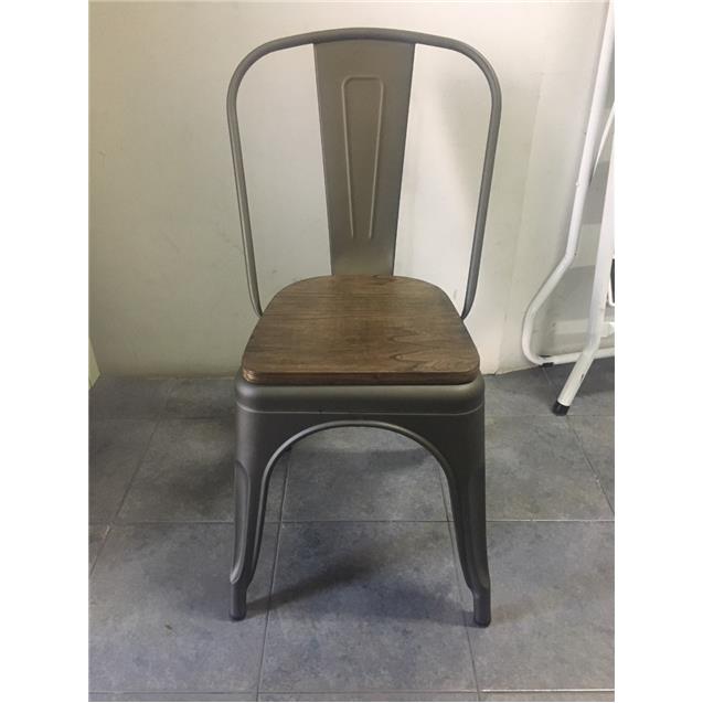 Silla Tolix Metal color CAFE Mate con Madera (M818c)