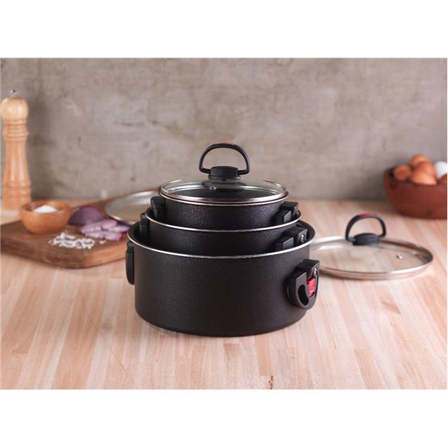 Set De Olla Marmicoc Click 6 Piezas Asas Rebatible
