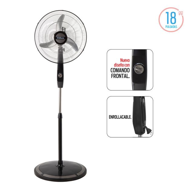 Ventilador Liliana Vpc18m 18" Comando Frontal/Asp. Metal