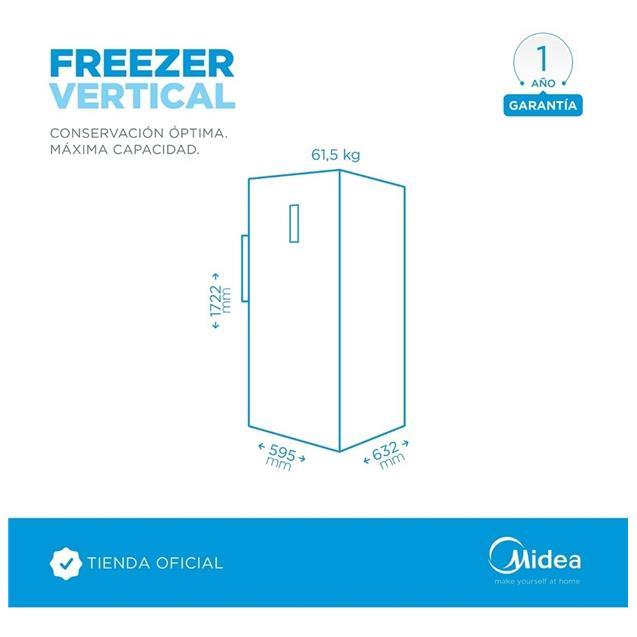 Freezer Midea 230 Lts Inox No Frost (Ec8sar1)