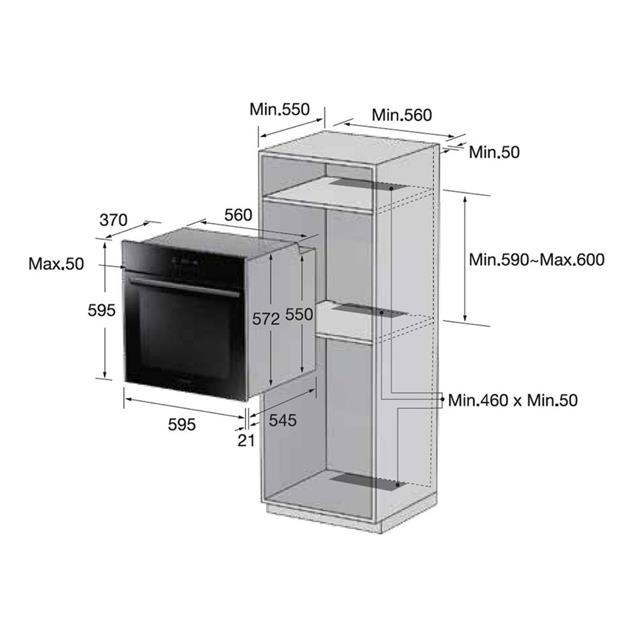 Horno Electrico Empotrable Samsung 70 lts (nv70k1340bb)