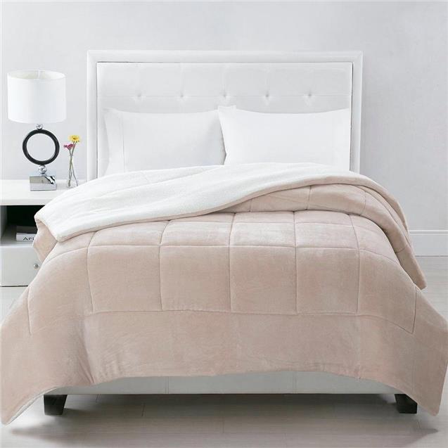 Acolchado Luxury Twin Corderito Natural (1.70x2.30)
