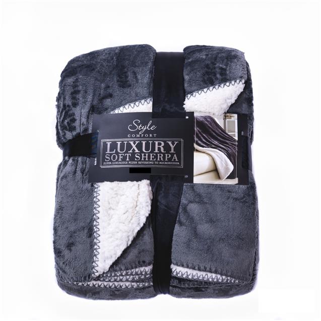 Manta Flannel Reversible Twin Gris (170X230)