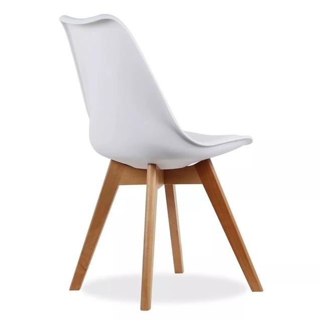 Silla Tulip 48x54x82 Pata Madera C/Almohadón Blanco