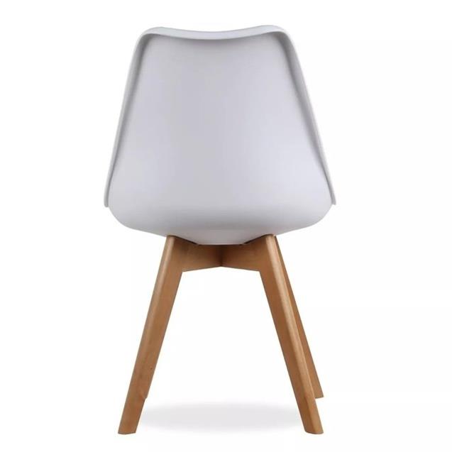 Silla Tulip 48x54x82 Pata Madera C/Almohadón Blanco