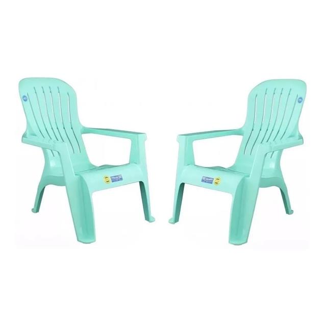 Juego De 4 Sillones Varadero Aguamarina + Mesa Bari Color Aguamarina