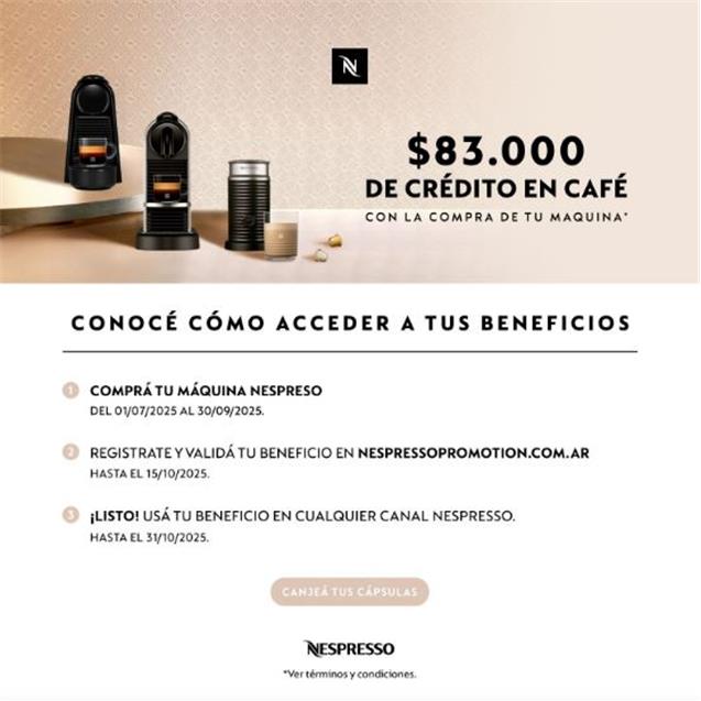 Cafetera Nespresso Inissia Red 0.7 Lts