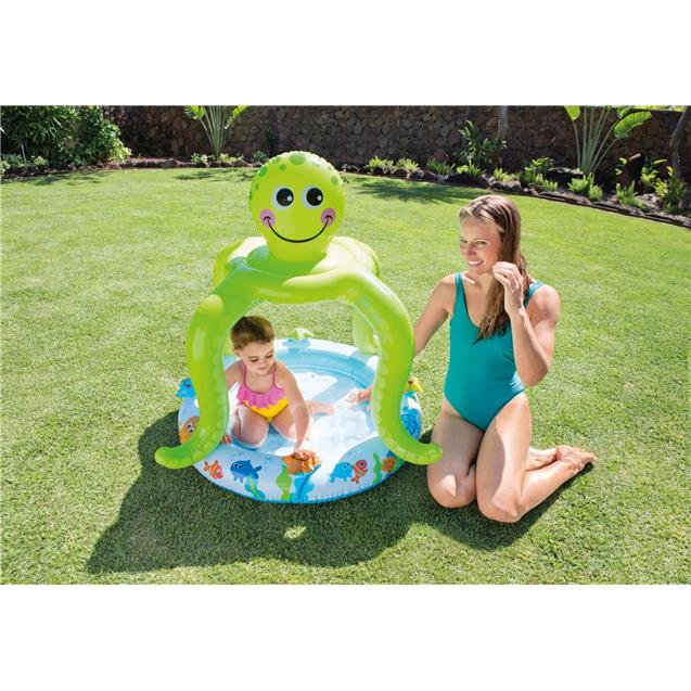 Pileta Inflable Intex Pulpo Con Techo 102x104cm 45lts