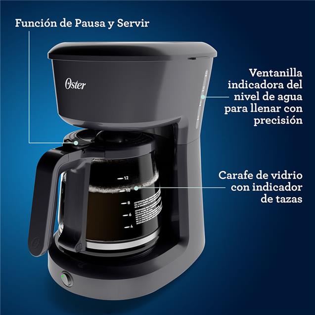 Cafetera Oster Dsc12b Filtro 12 Tazas Negro