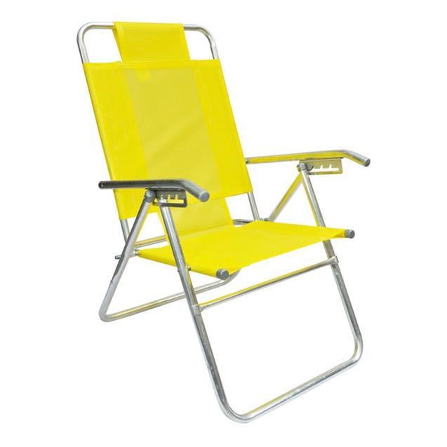 Reposera Aluminio Alta Descansar 5 Posiciones Amarillo (80017)