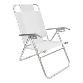 Reposera Aluminio Alta Descansar 5 Posiciones Blanco (80017)
