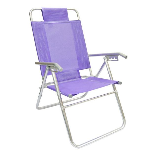 Reposera Aluminio Alta Descansar 5 Posiciones Violeta (80017)