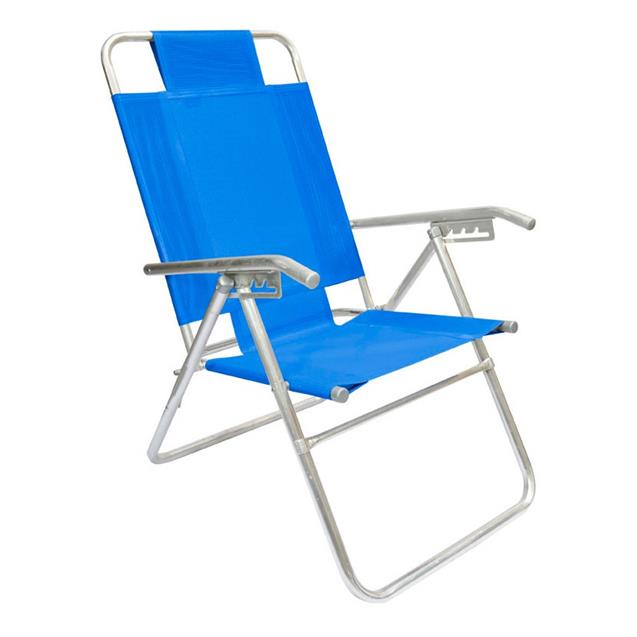 Reposera Aluminio Alta Descansar 5 Posiciones Azul Claro (80017)