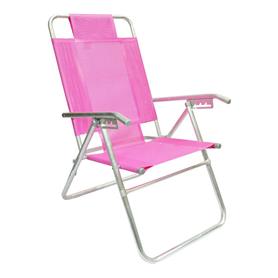 Reposera Aluminio Alta Descansar 5 Posiciones Fucsia (80017)