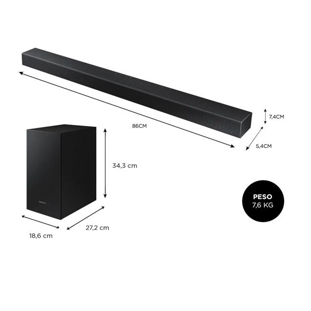 Barra De Sonido Samsung Hwt420/Zb 150w 2.1 Black
