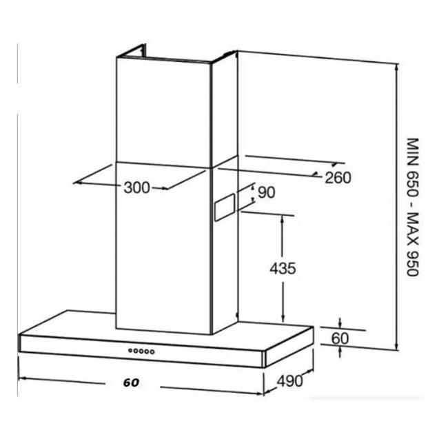 Campana Spar Stilo 60cm Acero (6351-029)
