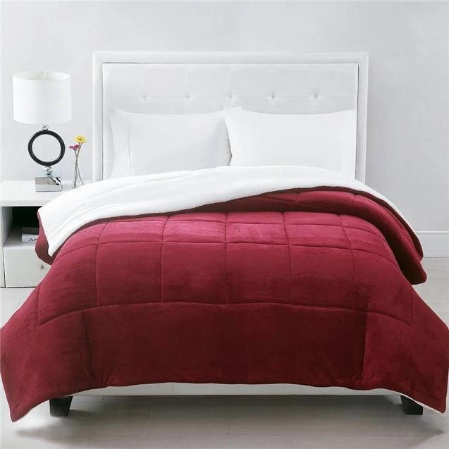 Acolchado Luxury King Corderito Bordo (2.80X2.30)