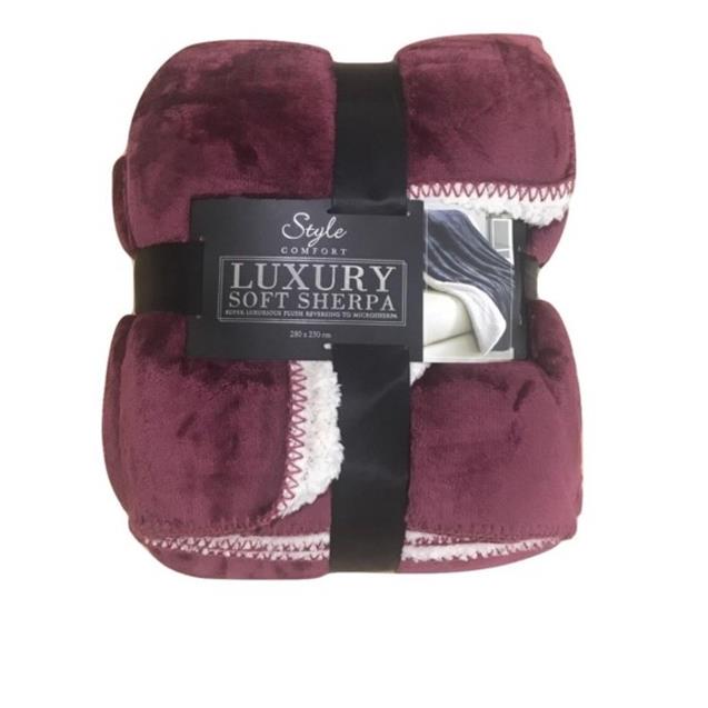 Manta Flannel Reversible Twin Bordo (170X230)
