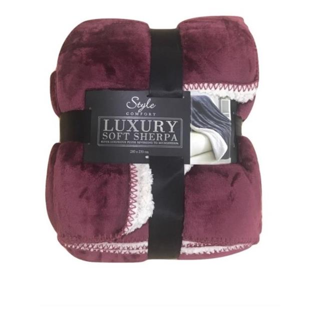 Manta Flannel Reversible King Bordo (280X230)