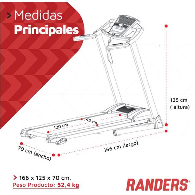Cinta Motorizada Randers Arg-470 Con Inclinación 110kg (16 Km/H)