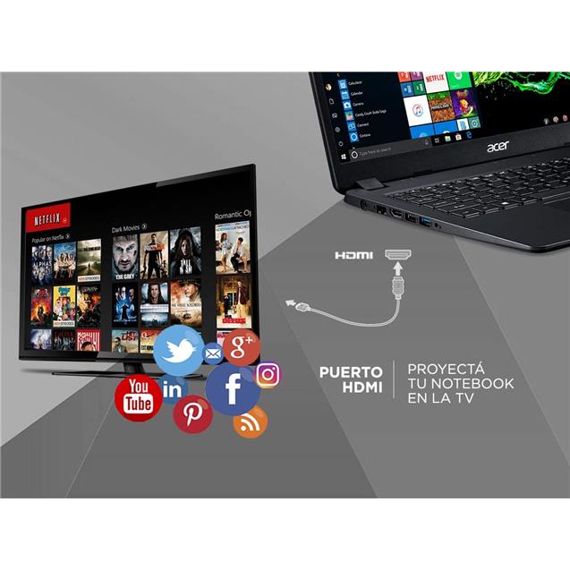 Notebook Acer Aspire 3 15.6" Amd R5 3500u - 12g 1tb Black W10