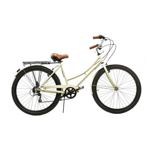 Bicicleta Halley Vintage R26 6 Velocidades Con Portaequipaje Natural (19105-6v)