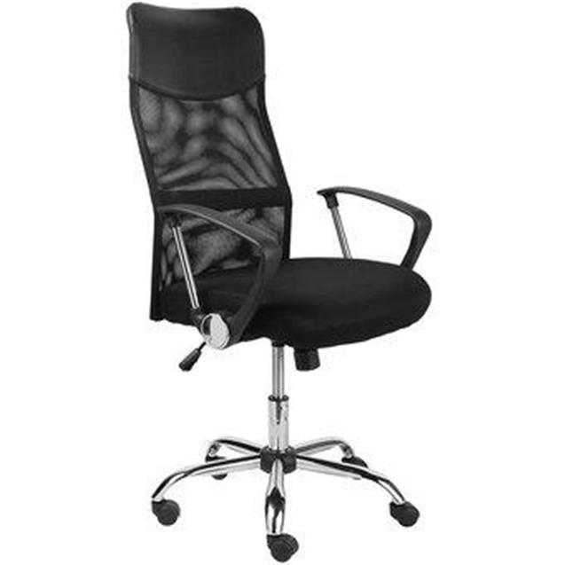 Silla Oficina Apoya Brazo/Base Cromada/Alt Ajustable/Negro