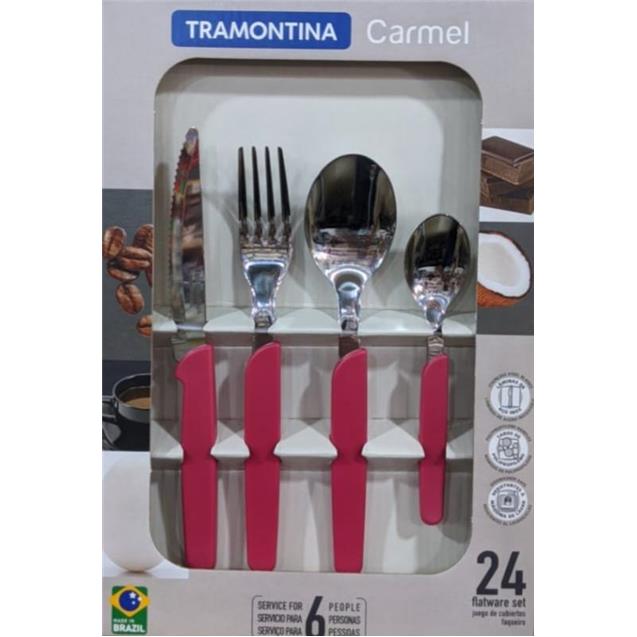 Set Cubiertos Tramontina 23499/031 Carmel 24 Piezas Rojo