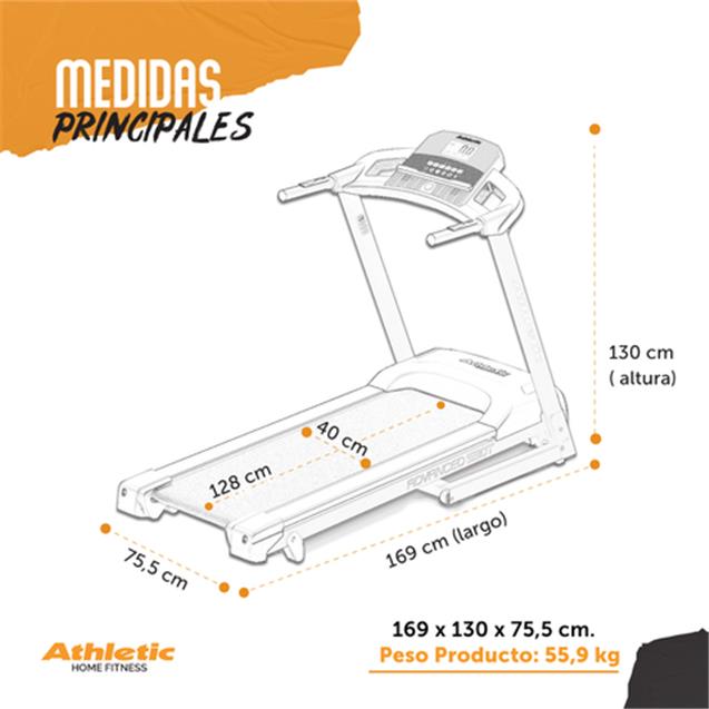 Cinta Motorizada Athletic 120kg 16 Km/H (530T-ARG)