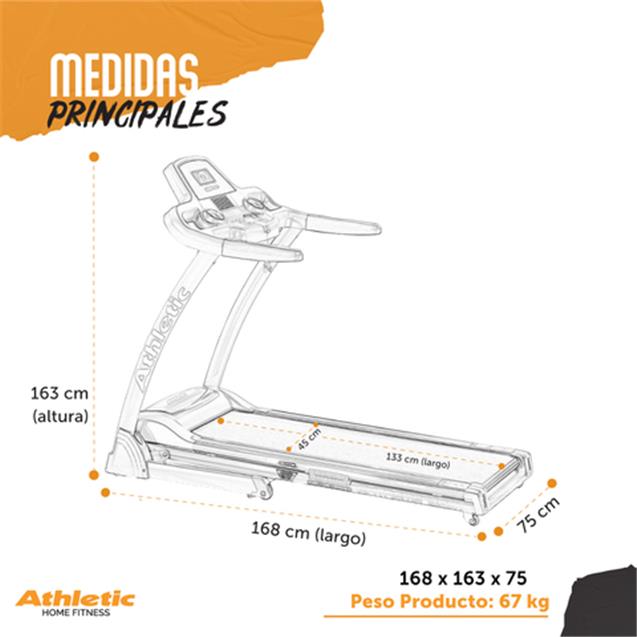 Cinta Motorizada Athletic 130kg 16 Km/H Lcd (1060T)