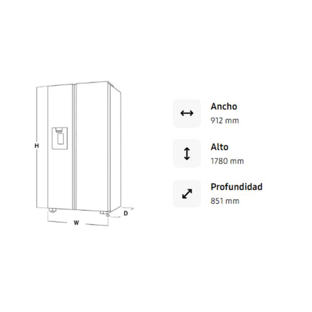 Heladera Side by Side Samsung con Freezer Inverter Plata 716 L (RS27T5200S9)