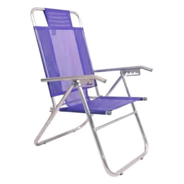 Reposera Aluminio Reforzada Alta Descansar 5 Posiciones Violeta (80000)